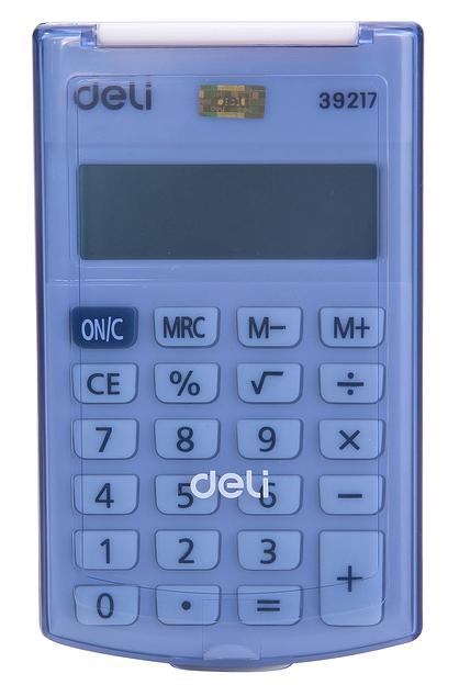 Калькулятор карманный Deli E39217/BLUE синий 8-разр. фото 3