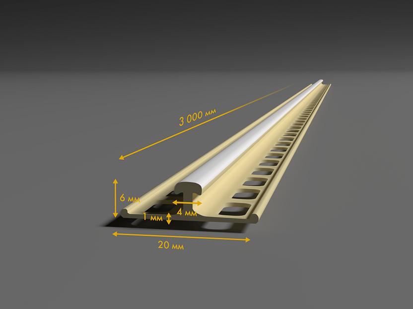 Маячковый профиль ПВХ 6 мм ProfiGips «Рельс» идеал 3 м ОПТ фото 3