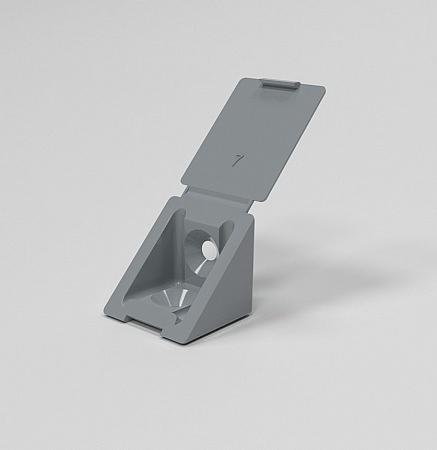 Угол-стяжка пласт., серый фото 1