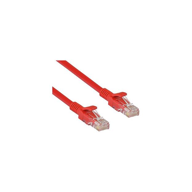 Патч-корд EXEGATE UTP-RJ45-RJ45-5e-3M-RD UTP, кат.5E, 3м, 4 пары, алюминий омедненный, многожильный, красный фото 1