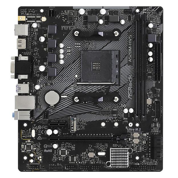 Материнская плата Asrock A520M-HVS Soc-AM4 AMD A520 2xDDR4 mATX AC`97 8ch(7.1) GbLAN RAID+VGA+HDMI фото 2