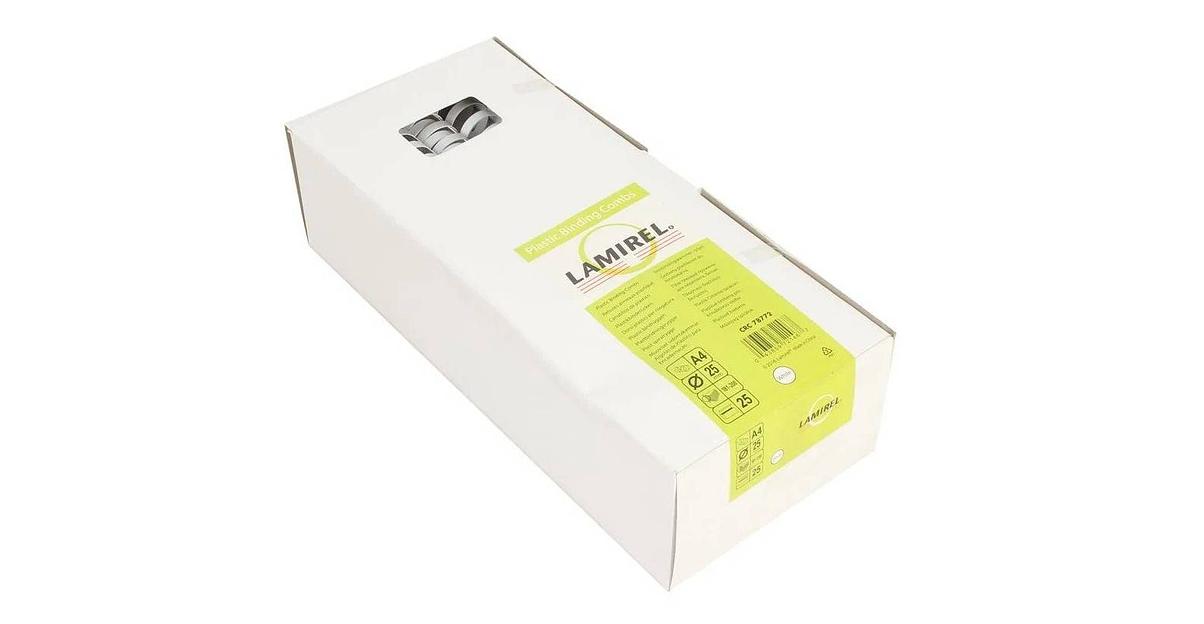 Пружины для переплета пластиковые Lamirel, 25 мм. Цвет: белый, 25 шт в упаковке. фото 1