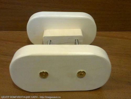 Ручка для дверей для бани из абаши малая (комплект) фото 1