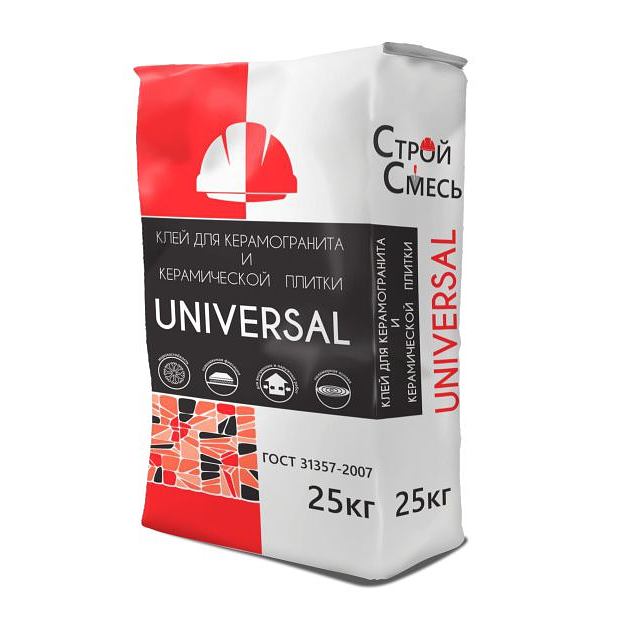 Клей плиточный для керамогранита и керамической плитки Universal 25 кг опт фото 1