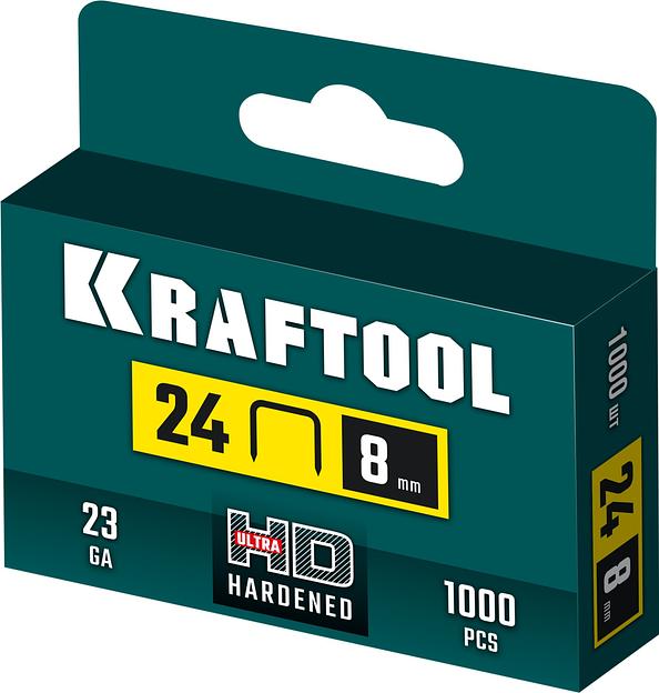 KRAFTOOL скобы тип 24, 8 мм, калибр 23GA. 1000 шт (31724-08) фото 3