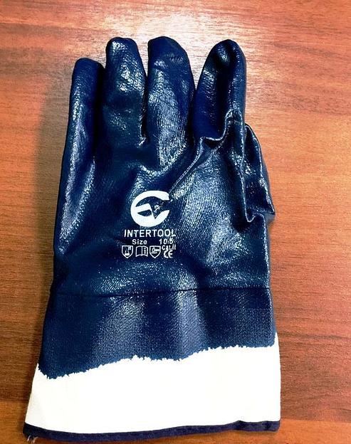 Перчатки нитриловые полный облив, манжет крага ОПТ фото 1