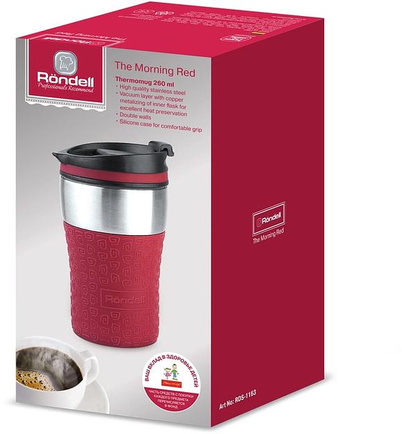 Термокружка для напитков Rondell The Morning Red RDS-1163 0.26л. красный картонная коробка фото 4