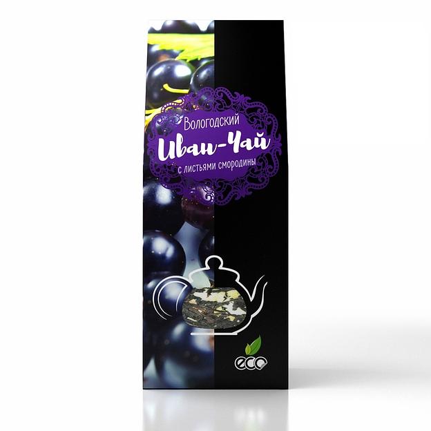 Иван-чай в сувенирной упаковке «Вологодский» с листом смородины, 50 г ОПТ фото 1