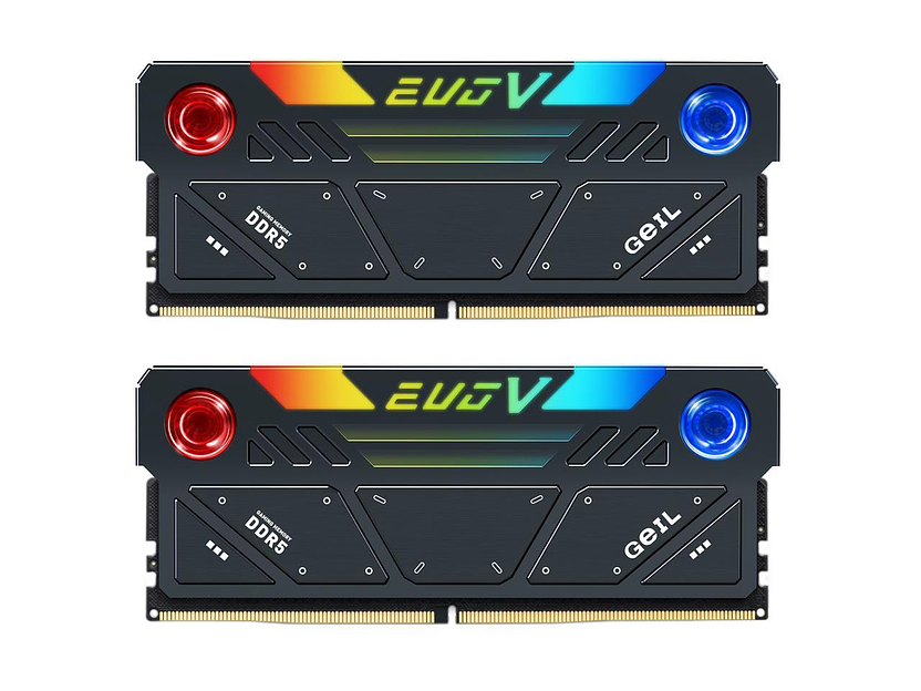 Оперативная память с RGB подсветкой 32GB Kit (2x16GB) GEIL EVO V RGB 8000Mhz DDR5 Black GESG532GB8000C38ADC фото 1