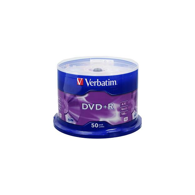 Оптический диск DVD+R Verbatim 4.7ГБ 16x, 50шт., cake box [43550] фото 1