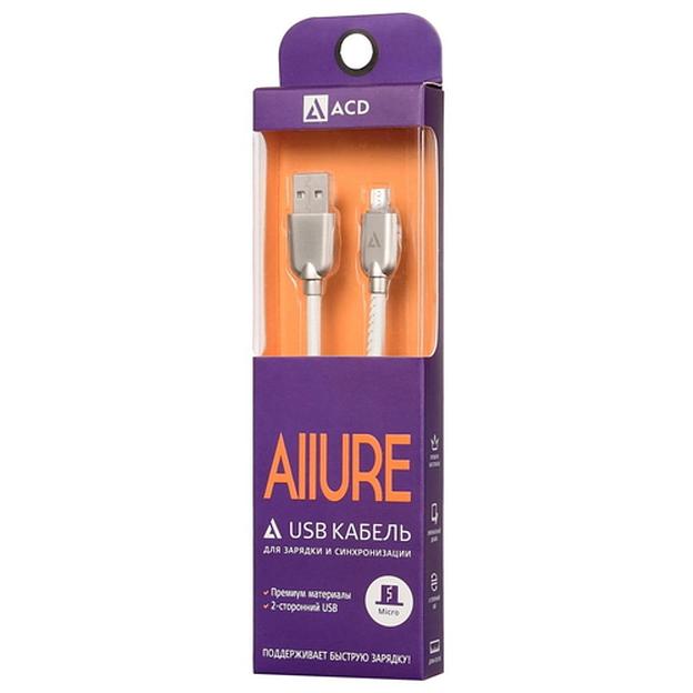 Кабели USB ACD USB кабель ACD-Allure MicroUSB; USB-A Кожа, 1м, белый (ACD-U926-M1W) фото 3