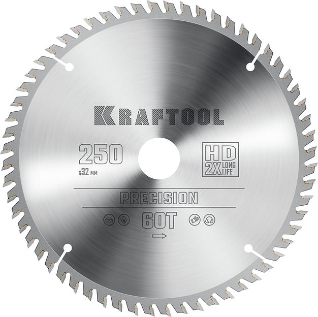 KRAFTOOL Precision, 250 х 32 мм, 60Т, пильный диск по дереву (36952-250-32) фото 1