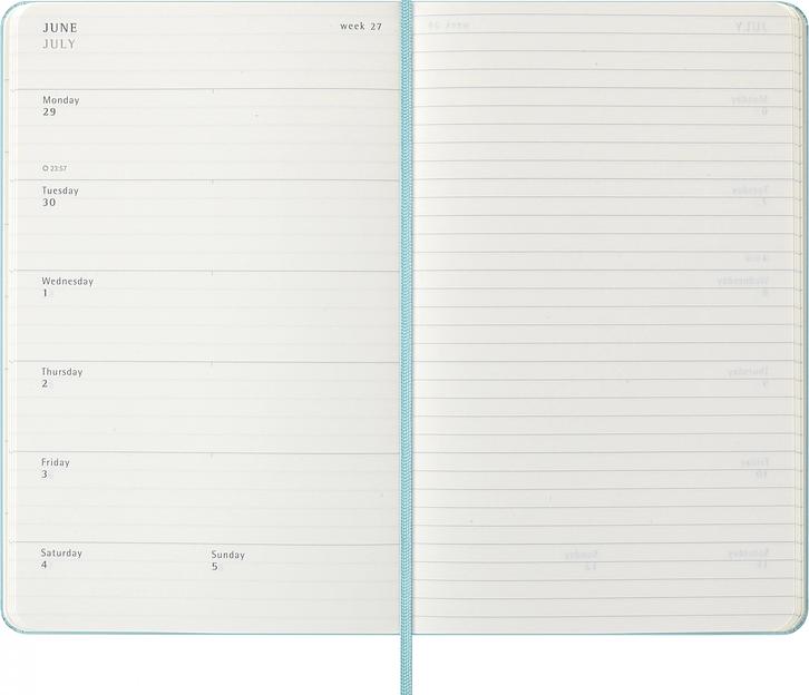 Еженедельник Moleskine CLASSIC WKNT Large 130х210мм 144стр. аквамарин фото 3
