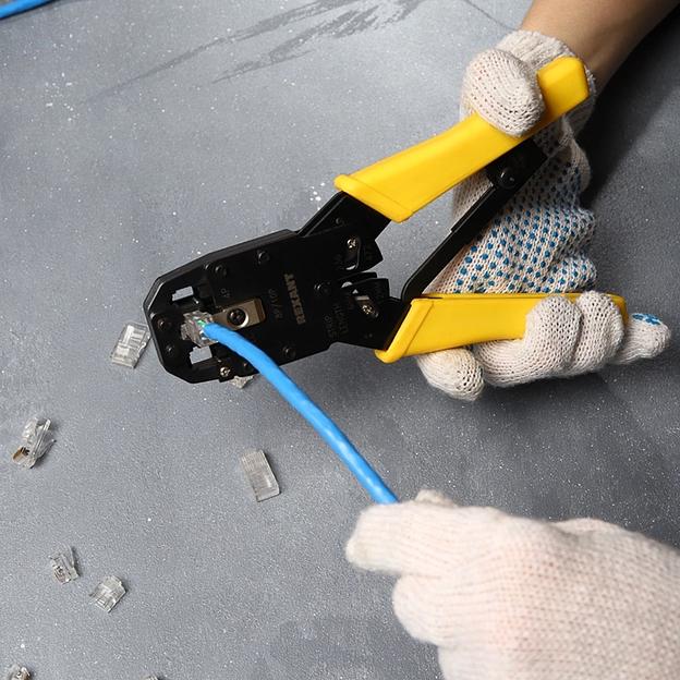 Инструмент обжимной Rexant HT-200R 12-3442 для RJ-45/RJ-12/RJ-11 желтый фото 4