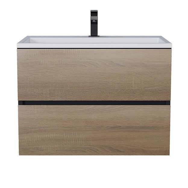 Тумба под раковину для ванной Uperwood Barsa, 70 см, подвесная, черная/дуб сонома фото 5