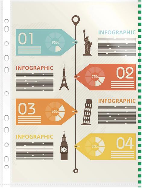 Папка-вкладыш Silwerhof Daily SD-EDGE/GRN глянцевые A4+ полипропилен 30мкм зеленый край (упак.:50шт) фото 3