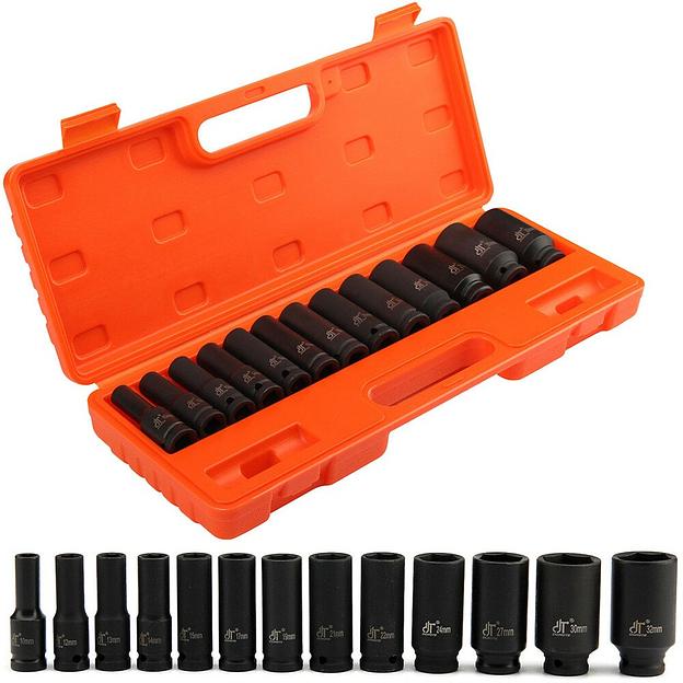 Набор Ударных Удлиненных Головок 1/2 DR 13 Предметов 10-32 Мм Dongte 10013 фото 2