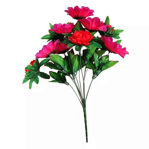 Цветочная композиция георгинов с шафранами 11 голов (2 вида 5+6) 55см 327-563+636 фото 4