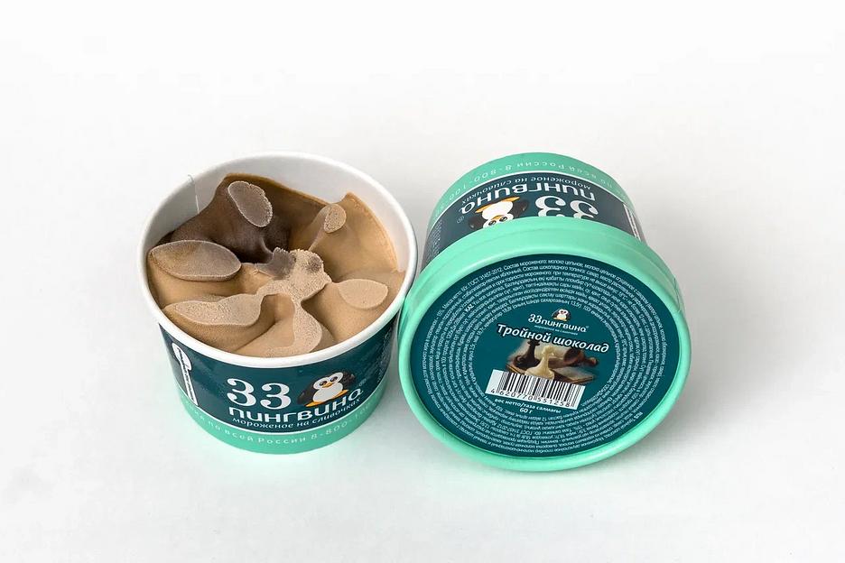 Мороженое 33 пингвина «Тройной шоколад» 60 г, опт фото 1