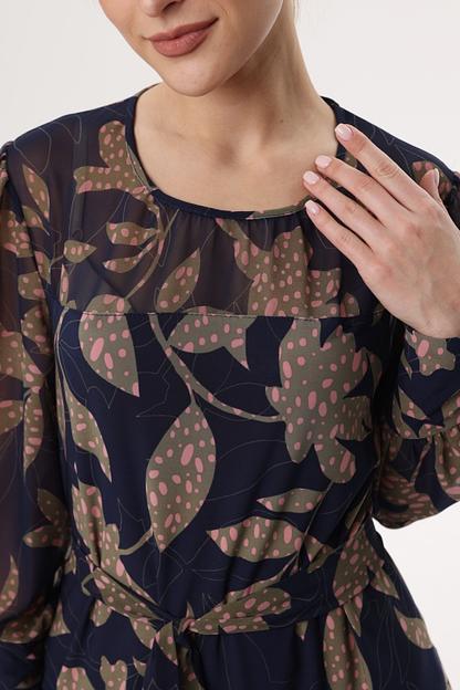 Блузка женская 4021-27/02/Темно-синий, розовый фото 5