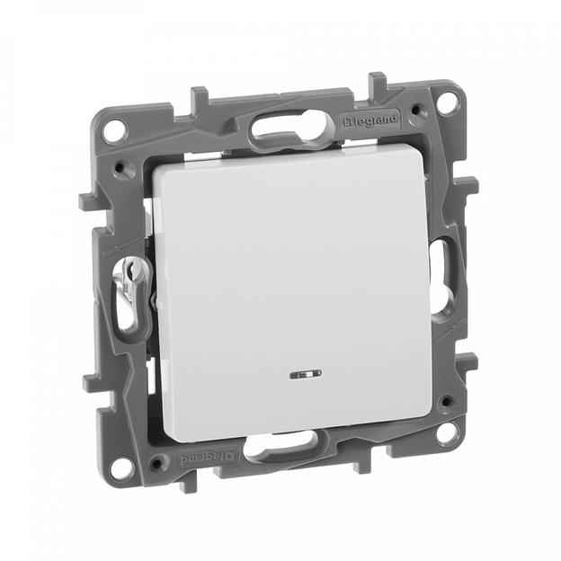 Выключатель Legrand Etika скрыт. 1кл. с подсветкой IP20 белый (672203) фото 2