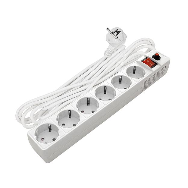 Фильтр сетевой с заземлением ПВС 3-0.75 белый 10м фото 1