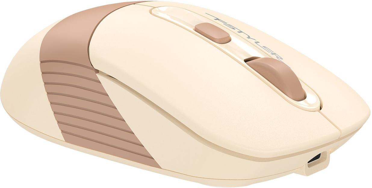 Мышь A4Tech Fstyler FG10CS Air бежевый/коричневый оптическая (2000dpi) silent беспроводная USB для ноутбука (4but) фото 4