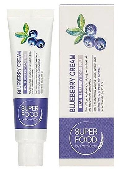 Крем для лица с черникой FARM STAY Superfood Blueberry Cream ОПТ фото 3