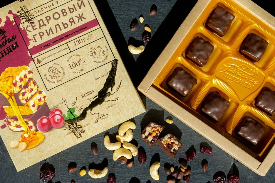 Конфеты Байкальские легенды с орехом кешью и клюквой, 120 гр, опт фото 2