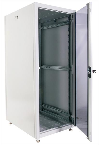 Шкаф телекоммуникационный напольный ЭКОНОМ 24U (600 600) дверь стекло, дверь металл (ШТК-Э-24.6.6-13АА) фото 2