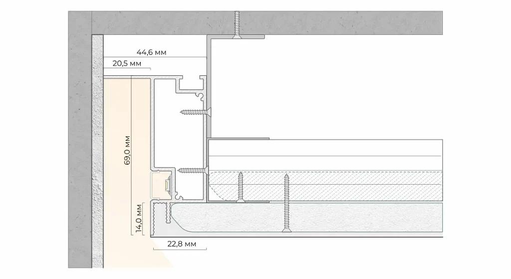 Теневой профиль FerGipps БП 80 белый ОПТ фото 3