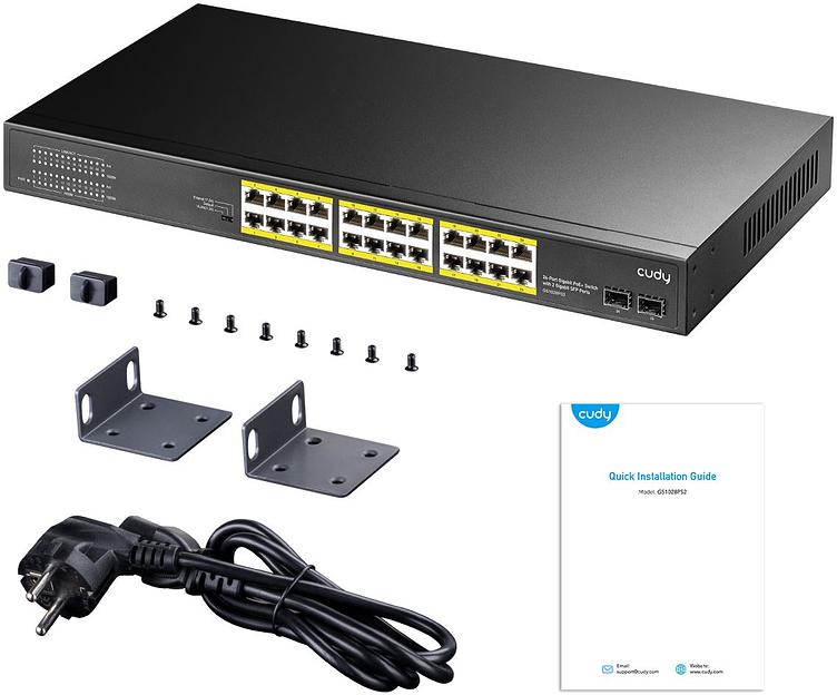 Коммутатор Cudy GS1028PS2 (L2) 24x1Гбит/с 2SFP 24PoE+ 300W неуправляемый фото 2
