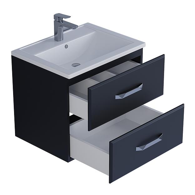 Тумба с раковиной для ванной Uperwood Foster 60 см, подвесная, черная фото 8