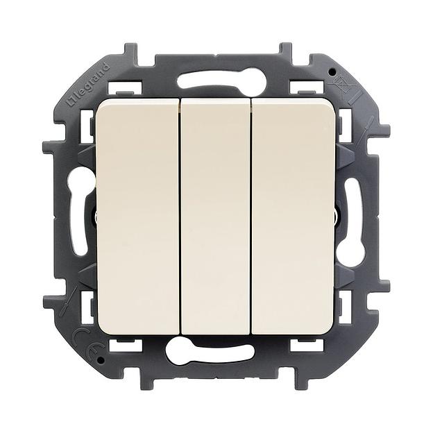Выключатель трехклавишный Legrand 673641 Inspiria с/у 20 А ~250В винтовые зажимы слоновая кость фото 2