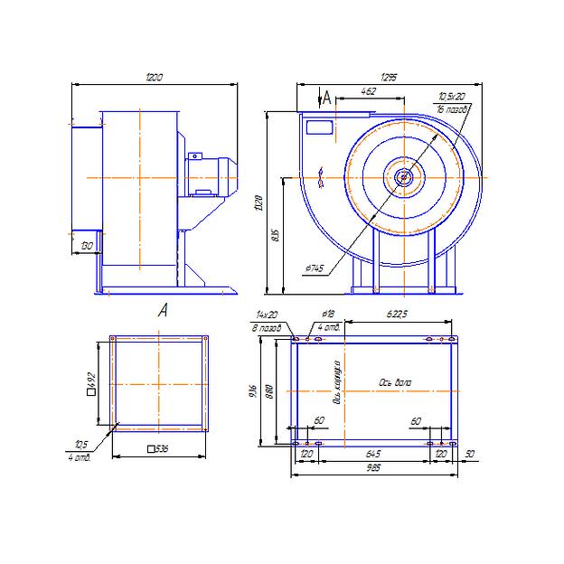 Вентилятор радиальный ВР 85-77 исполнение 1, 7.1 фото 2