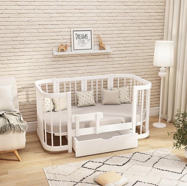 Детская кроватка-трансформер для новорожденных Smart White фото 2