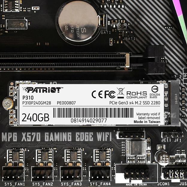 Накопитель SSD Patriot PCIe 3.0 x4 240GB P310P240GM28 P310 M.2 2280 фото 6
