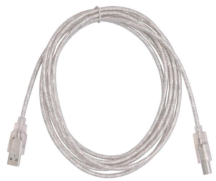 Кабель Buro USB2.0-AM/BM-3-TRANS USB A(m) USB B(m) 3м прозрачный фото 2