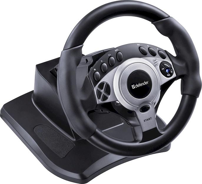Игровой руль DEFENDER (64066) Glazer черный фото 4