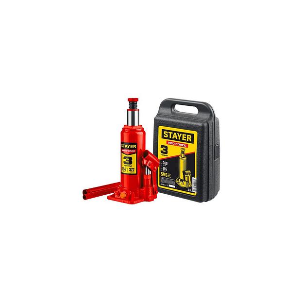 Домкрат гидравлический Stayer 43160-3-K_z01 бутылочный, 3т фото 1