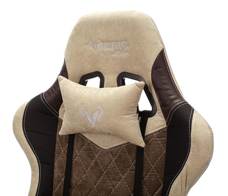 Кресло игровое Бюрократ VIKING 7 KNIGHT Fabric коричневый текстиль/эко.кожа с подголов. крестовина металл фото 9