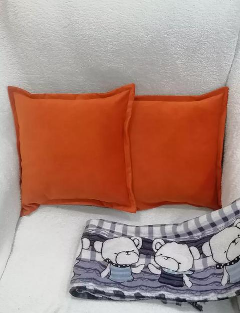 Декоративная подушка на диван 2 шт оранжевый цвет ОПТ фото 1