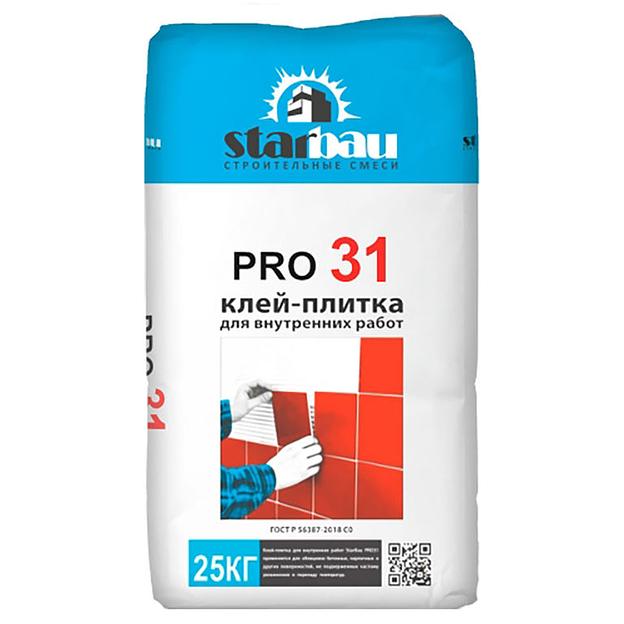Клей плиточный StarBau PRO 31 для внутренних работ 25кг фото 1