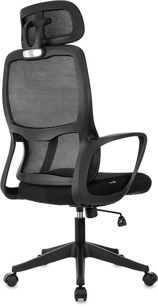 Кресло руководителя Бюрократ Wise черный сетка/ткань с подголов. крестов. пластик фото 5