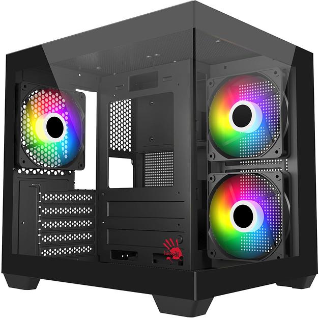 Корпус Bloody CC-121 черный без БП mATX 7x120mm 1xUSB2.0 1xUSB3.0 audio фото 1