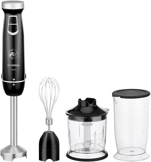 Блендер погружной Hyundai HYB-H3845 1000Вт черный/серебристый фото 1