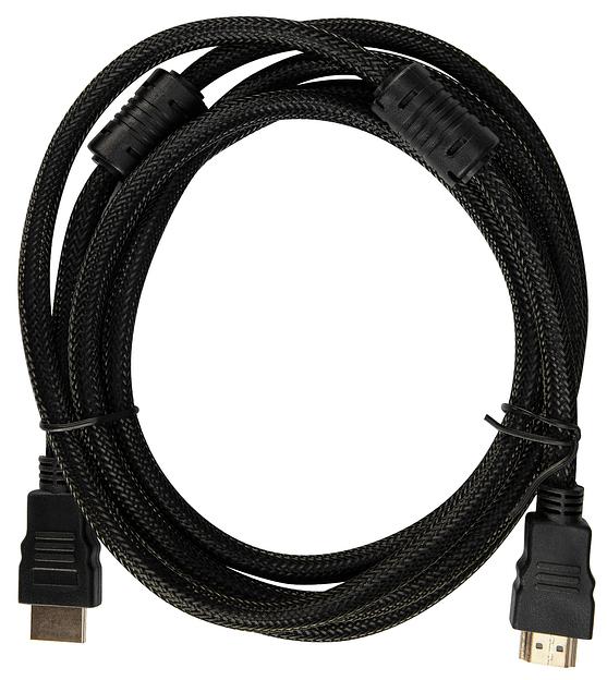 Кабель аудио-видео Buro HDMI (m)/HDMI (m) 2м. феррит.кольца Позолоченные контакты черный (HDMI-V1.4-2MC) фото 1