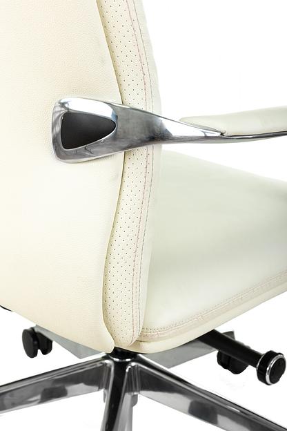 Кресло руководителя Бюрократ _VEGA белый кожа крестов. алюминий фото 8