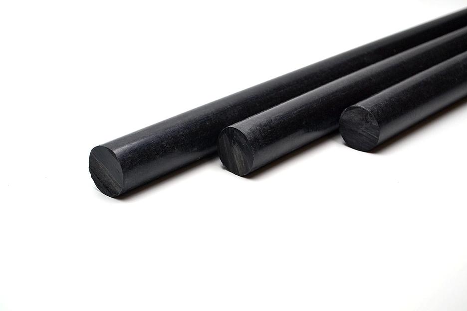 Полиацеталь черный стержень ПОМ-С Ф 30 мм (L=1000 мм, ~1,1 кг) фото 1