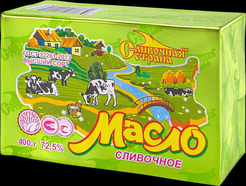Масло сладко-сливочное несолёное «Крестьянское» 72,5% 400 грамм ОПТ фото 1
